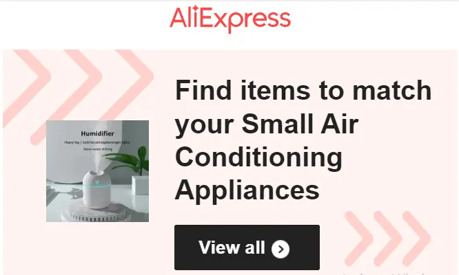 Email from AliExpress